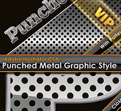 AI样式：Hole Punched Metal Graphic Style plus bonus patter